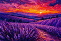 Lavender Dreams Beneath a Fiery Sky - The One Stop Ultra HD Digital Art & Print Shop