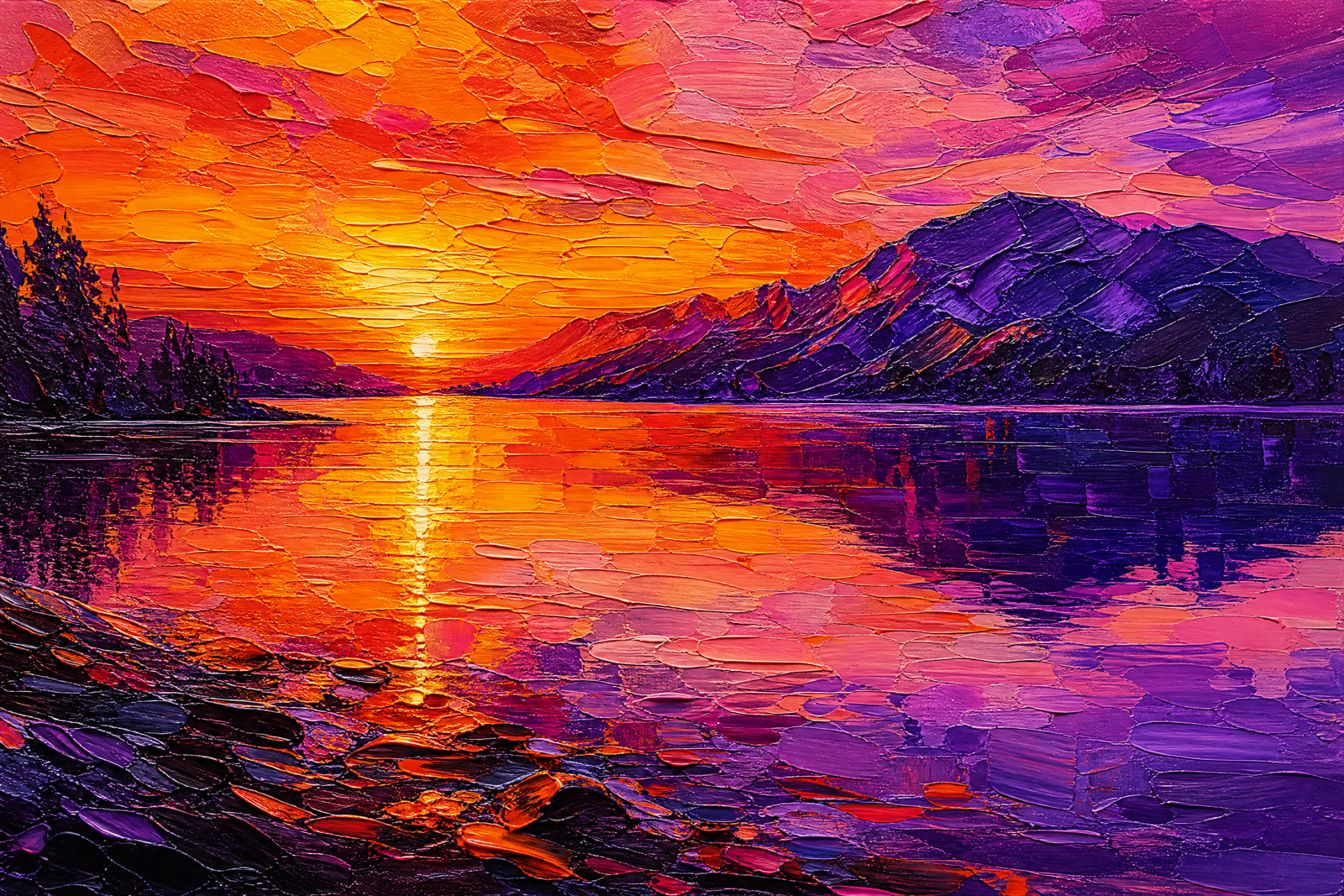 Violet Horizon: Symphony of the Setting Sun - The One Stop Ultra HD Digital Art & Print Shop